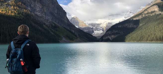 Looking out on Lake Louise